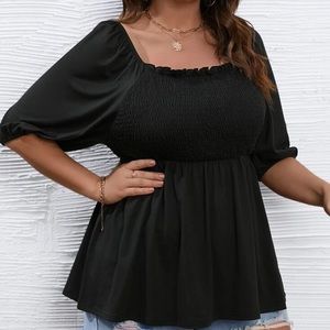 Puff Sleeve Peplum Top